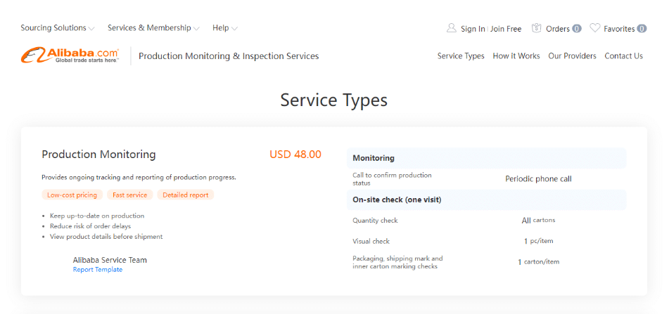Alibaba - Service Type