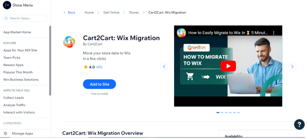 Add Cart2Cart App