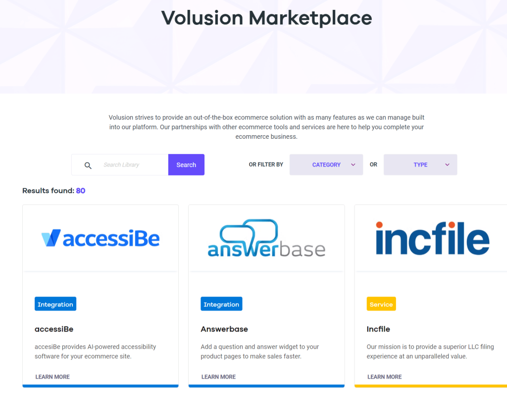 Volusion App Marketplace