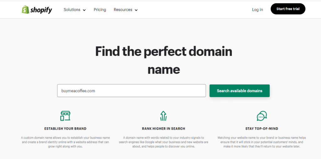 Shopify Launch Checklist - Domain Name