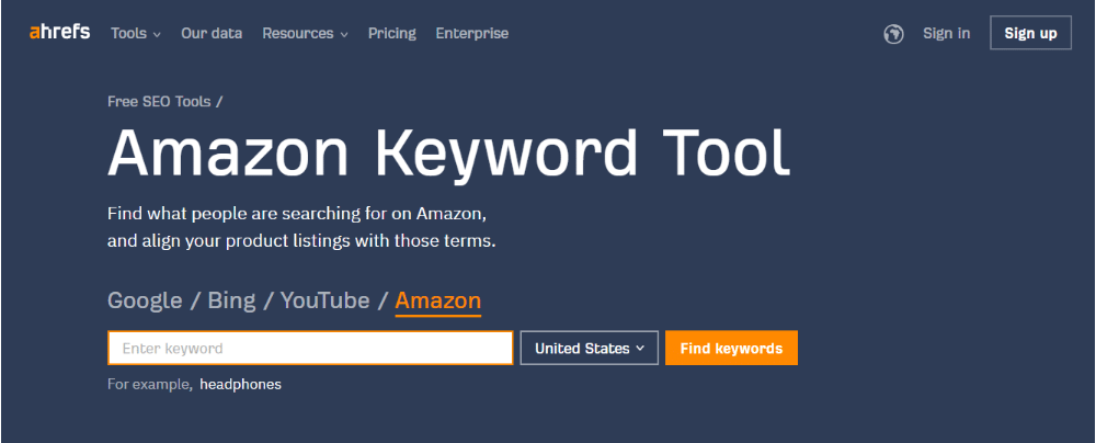 Amazon Keyword Tool By Ahrefs