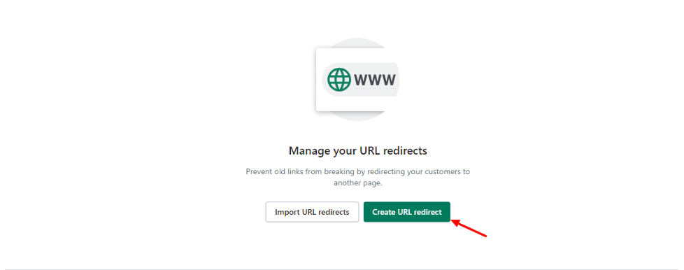 Click on Create URL redirects