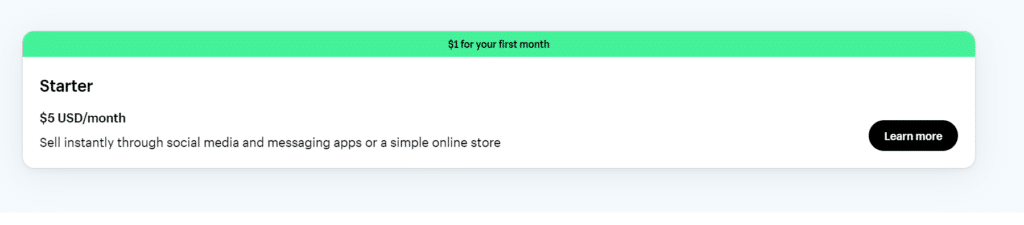 Shopify Starter Plan Shopify Starter Plan